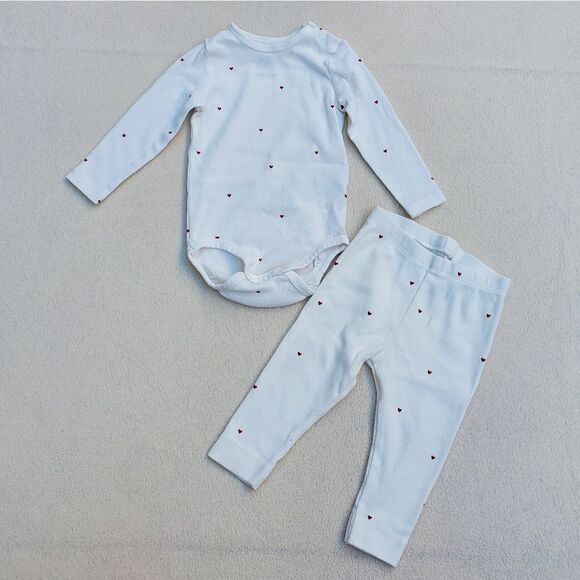 H&M 2 sets of long sleeve bodysuits and pants size 9 months - Picture 2 of 12